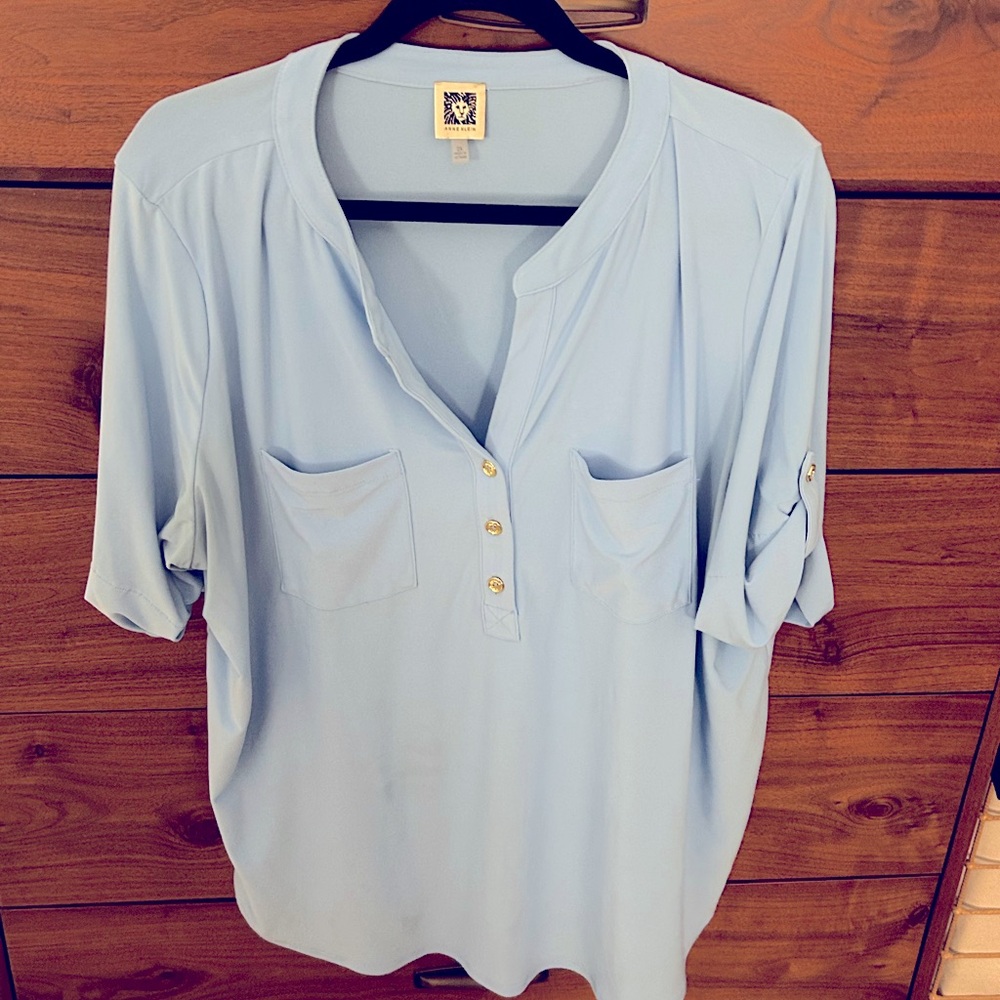 Anne Klein plus 2x blouse light blue